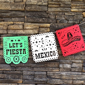Guirlande personnalisable en papier cartonné pour événements, fournitures de fête mexicaine, bannière de guirlande en papier cartonné vibrante, guirlande personnalisable pour événements