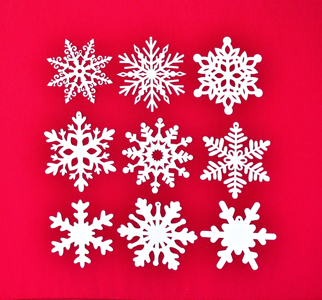 Small Snowflakes Die Cut Ornaments Cardstock Snowflake Etsy