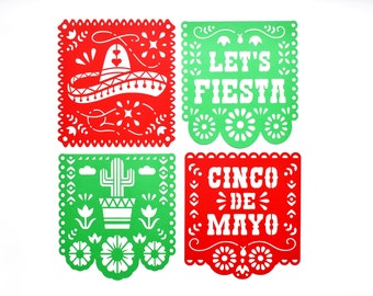 Cinco de Mayo latin party decor, Mexican fiesta party supplies, 5 de Mayo celebration ideas, Vibrant Cinco de Mayo Cardstock Garland banner