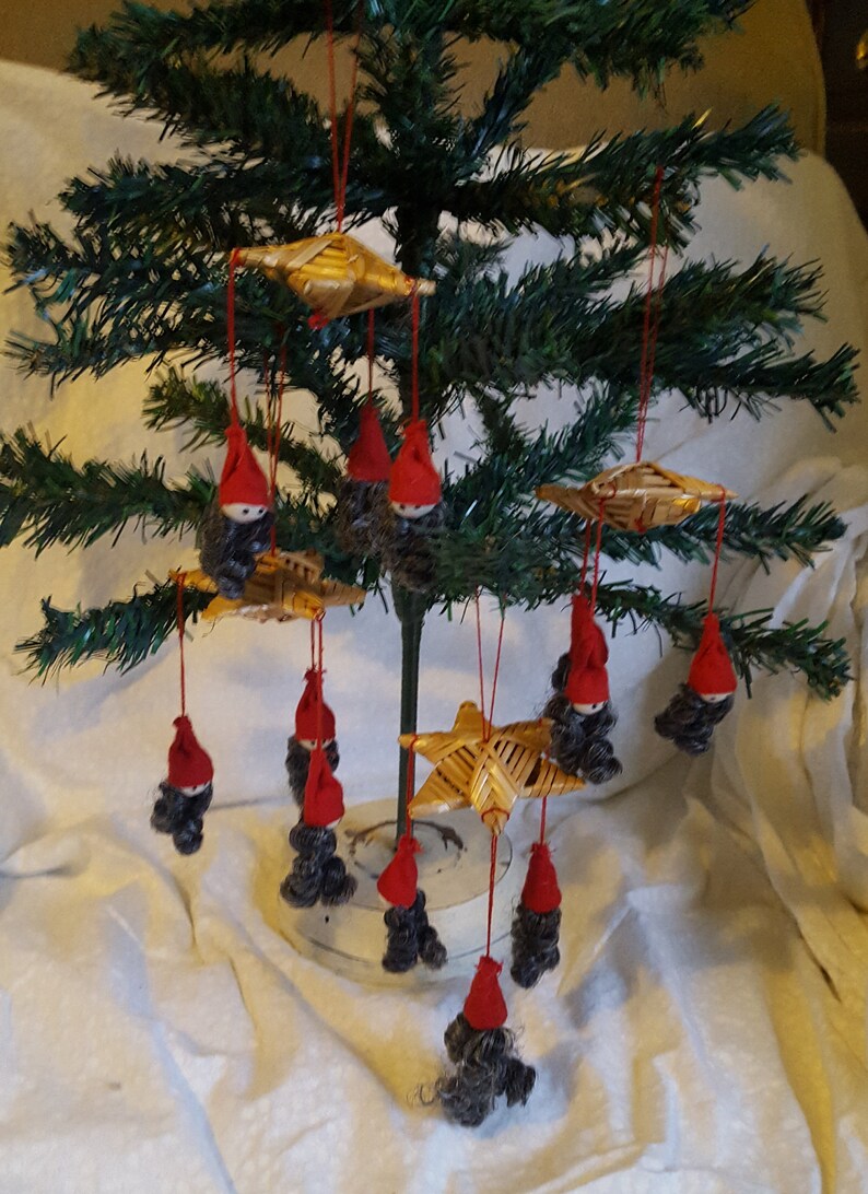 Vintage Christmas Scandinavian Woven Straw Mobile