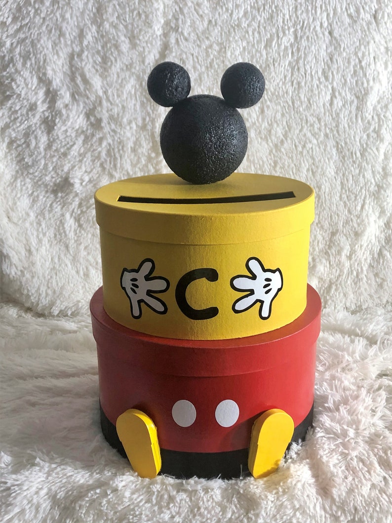 Mickey Mouse Birthday Card Box Disney Mickey Mouse Party Etsy