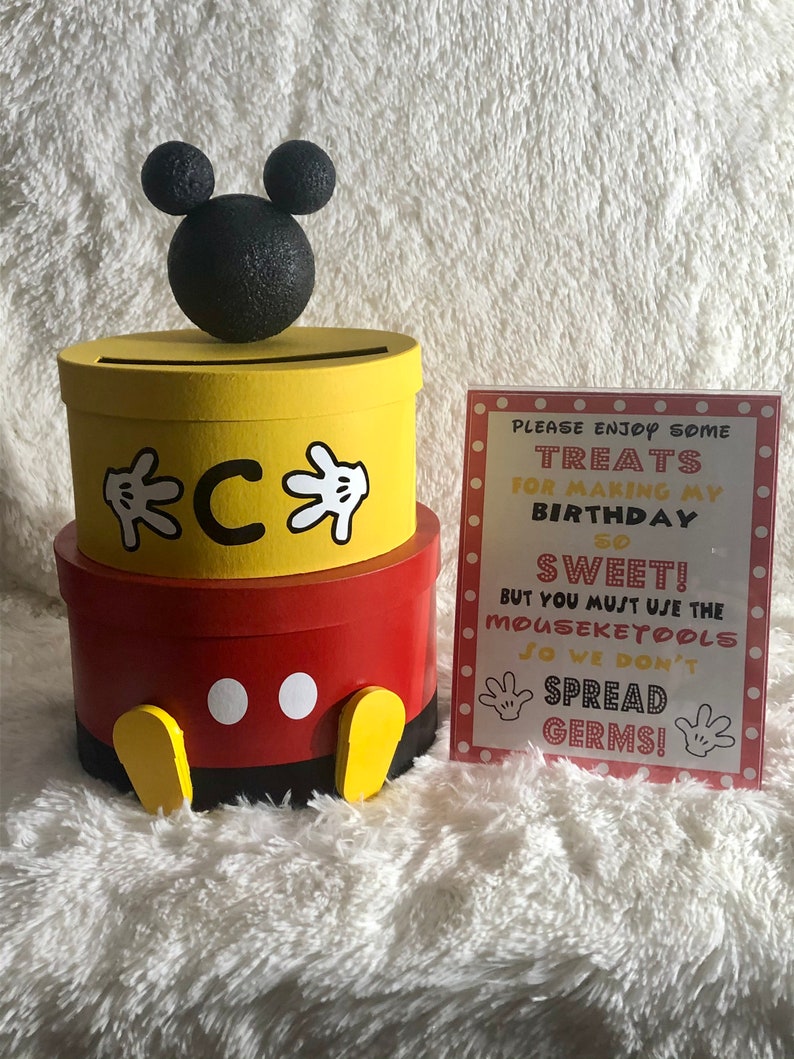 Mickey Mouse Birthday Card Box Disney Mickey Mouse Party Etsy