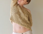 Chunky Knit Blouse Top / Rustic Handmade Cotton Top / Unusual Statement  / Music Festivals, Beaches And Road Trips