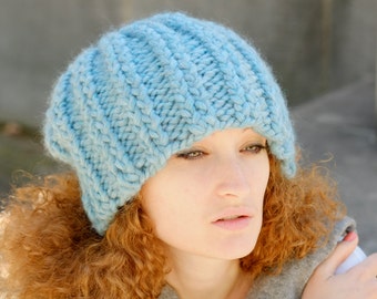 PATTERN Chunky  Beanie Hat / Unisex Rib Knit Hat / Pattern PDF - Instant Download / Detailed Instructions In English For Knit Hat