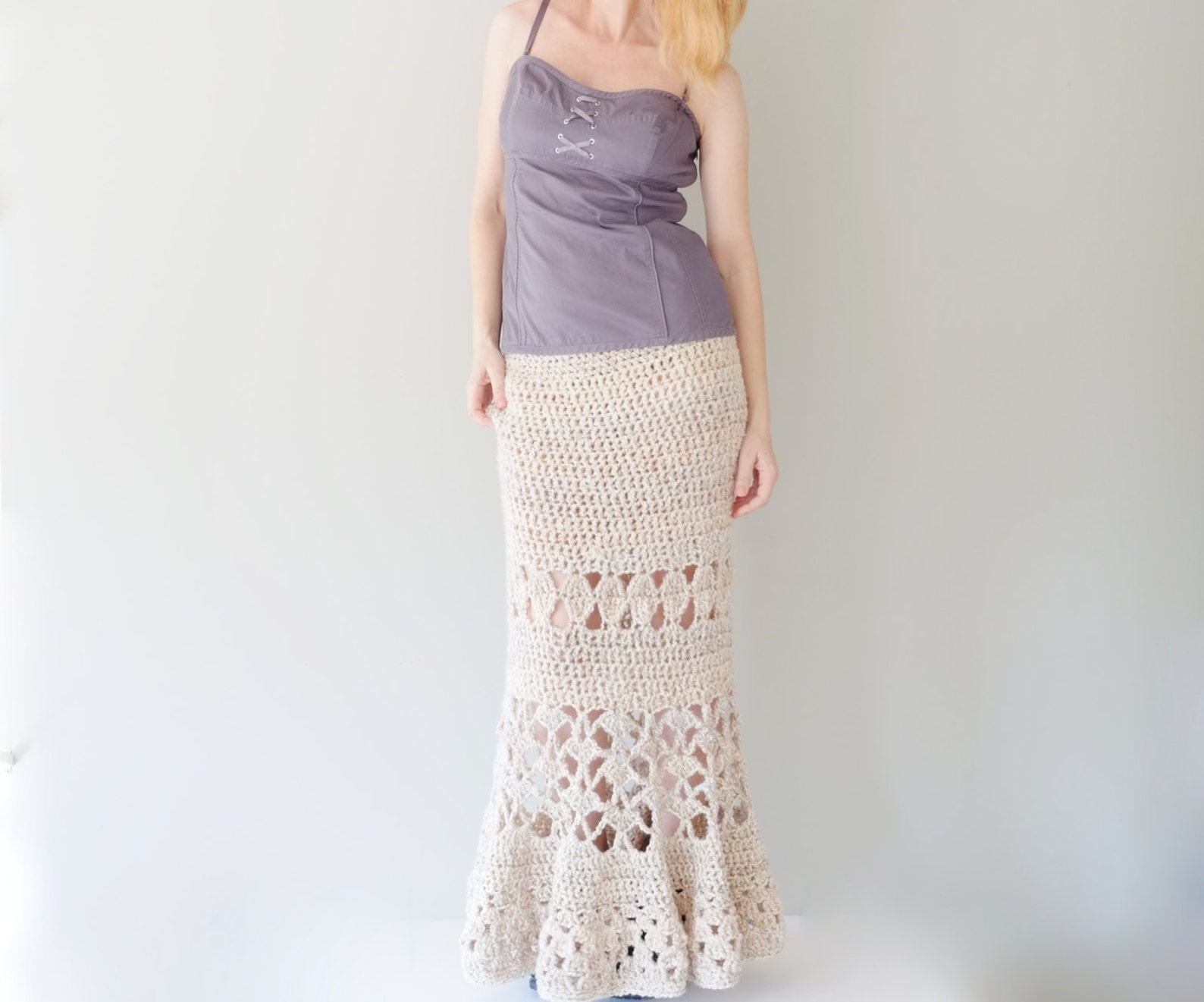 PATTERN for Maxi Skirt / Crochet Long Skirt / Crochet Pattern PDF Instant Download / Detailed