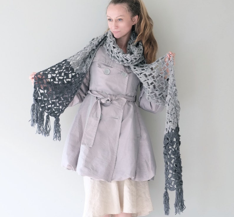 PATTERN Extra Long Scarf / Crochet PATTERN / Pattern PDF Instant Download / Detailed Instructions In English image 1