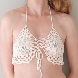 PATTERN Crochet Bikini Top / Victorian Style Beach Party Top / Pattern PDF Instant Download / Detailed Instructions In English image 2