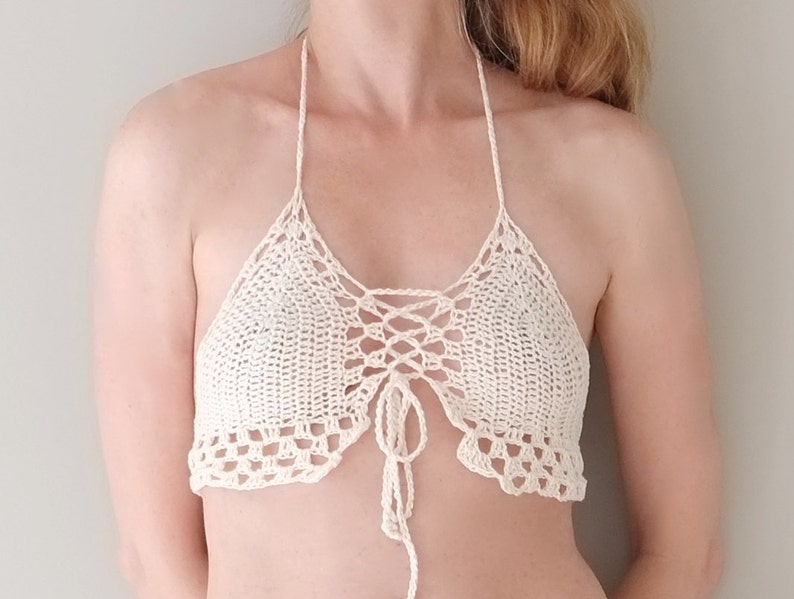 PATTERN Crochet Bikini Top / Victorian Style Beach Party Top / Pattern PDF Instant Download / Detailed Instructions In English image 2