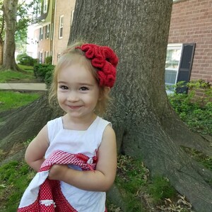 PATTERN to make Crochet Poppy Flower. Photo Props Handmade Headband. Instructions how to make flower headband. image 2