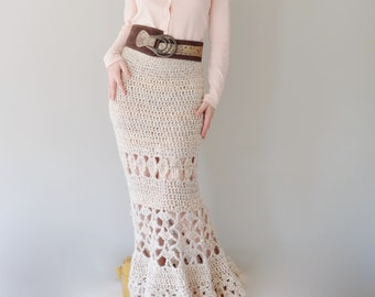 PATTERN For Maxi Skirt / Crochet Long Skirt / Crochet Pattern PDF - Instant Download / Detailed Instructions In English For Crochet Skirt