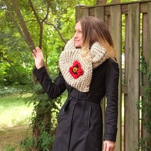 PATTERN to make Crochet Poppy Flower. Photo Props Handmade Headband. Instructions how to make flower headband. image 3