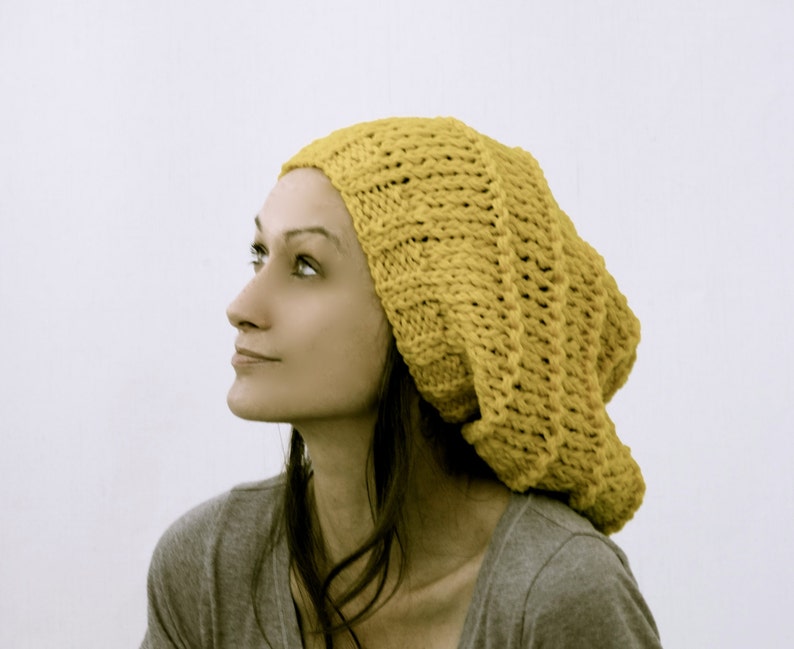 PATTERN Slouchy Hat / Knit Women Chunky Beanie Hat Pattern Only ...