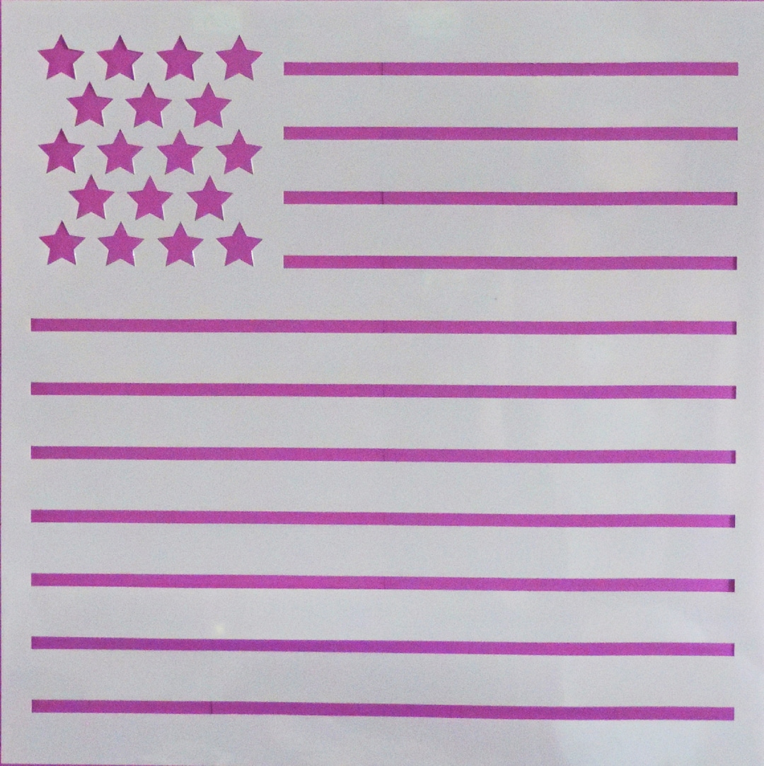 6 AMERICAN FLAG STENCIL, Stars Stencil, Patriotic Template
