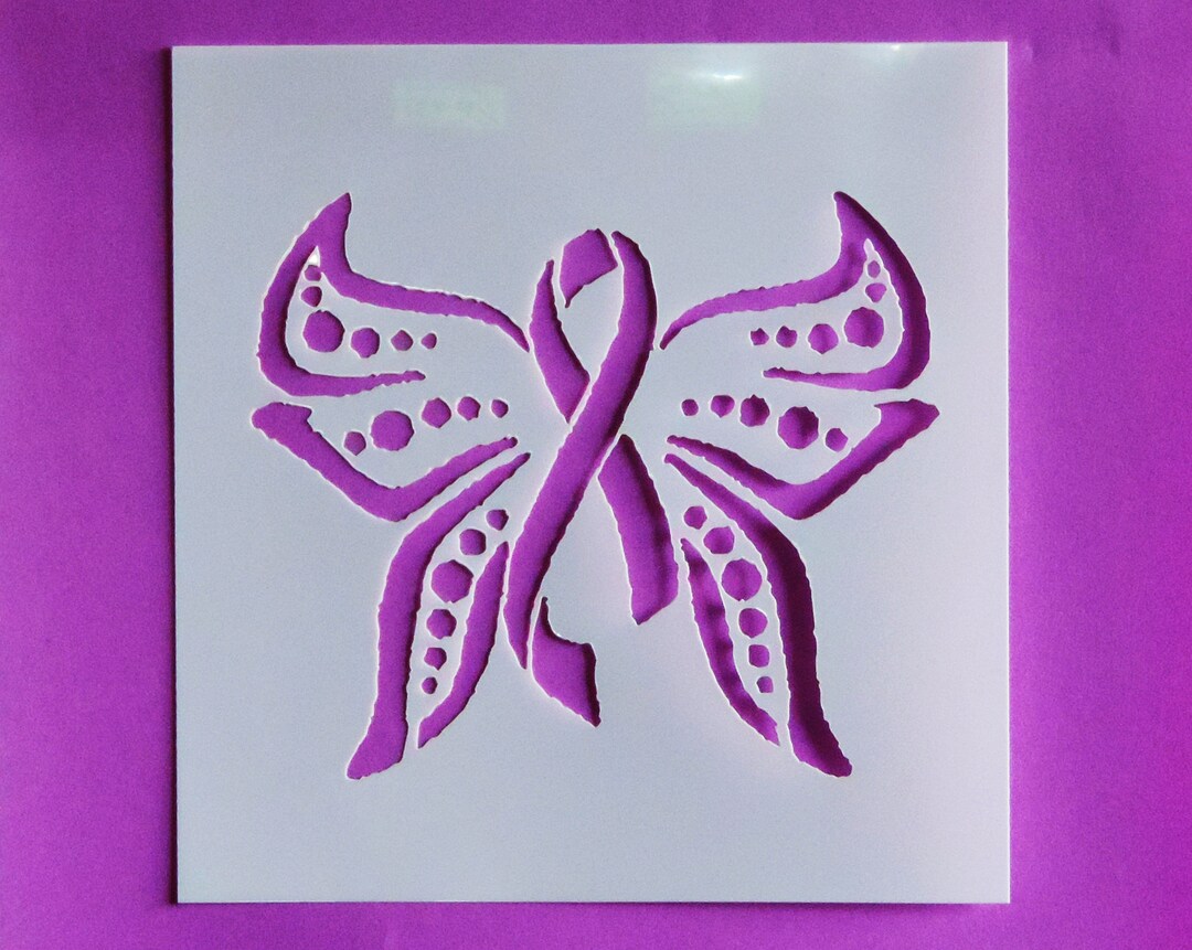 560 Butterfly Ribbon Stencil Etsy