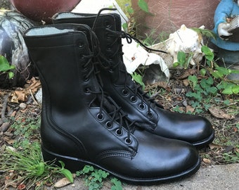vintage heeled combat boots
