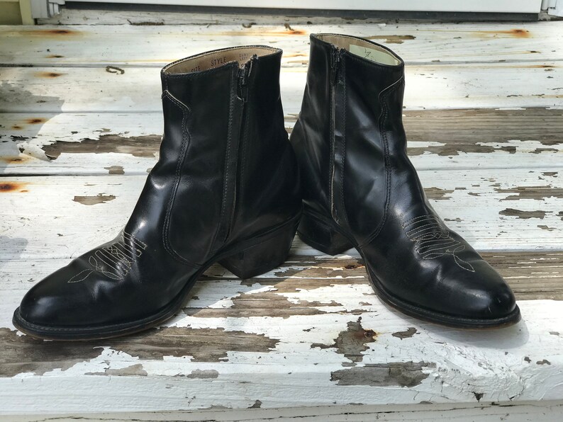 side zipper western boots