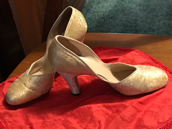 Vintage Gold High Heel Pumps/Brocade/Mademoiselle/