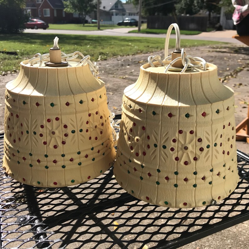 Retro Lawnware Hanging Lamps Plastic Set Of Two Starburst Image 0