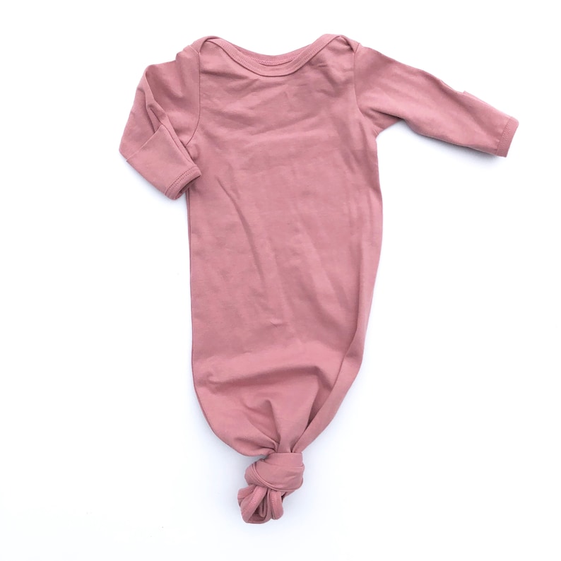 Girl Clothes Mauve Baby Take Home Outfit Newborn Girl Coming Home Outfit Layette Gown Knotted Bottom Baby Shower Gift Newborn Sleeper