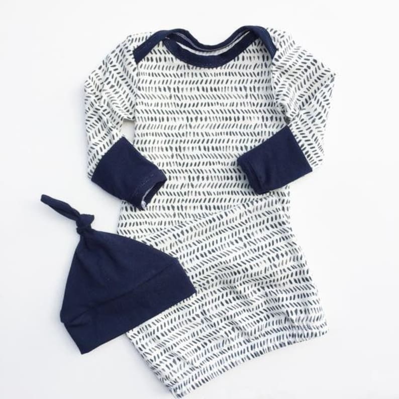 Layette Gown Baby Boy Clothes Baby Shower Gift Newborn Boy Coming Home Outfit Baby Take Home Outfit Newborn Sleeper