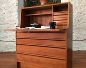 mid century secretary desk Danish modern drop front desk mid century entryway desk