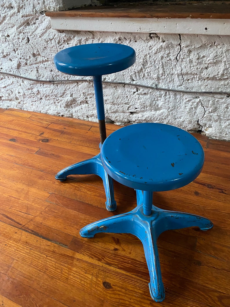 Mid century adjustable stool industrial kitchen stools mid cent modern stools a pair image 5