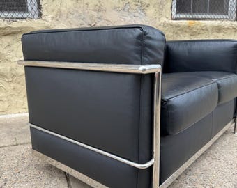 Mid Century Modern Sofa Le Corbusier LC2 Danish modern loveseat