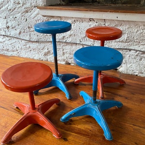 Mid century adjustable stool industrial kitchen stools mid cent modern stools a pair image 4