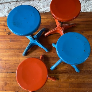 Mid century adjustable stool industrial kitchen stools mid cent modern stools a pair image 3