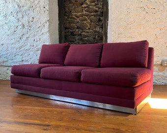 Mid century modern sofa Milo Baughman sofa mid century three seat sofa