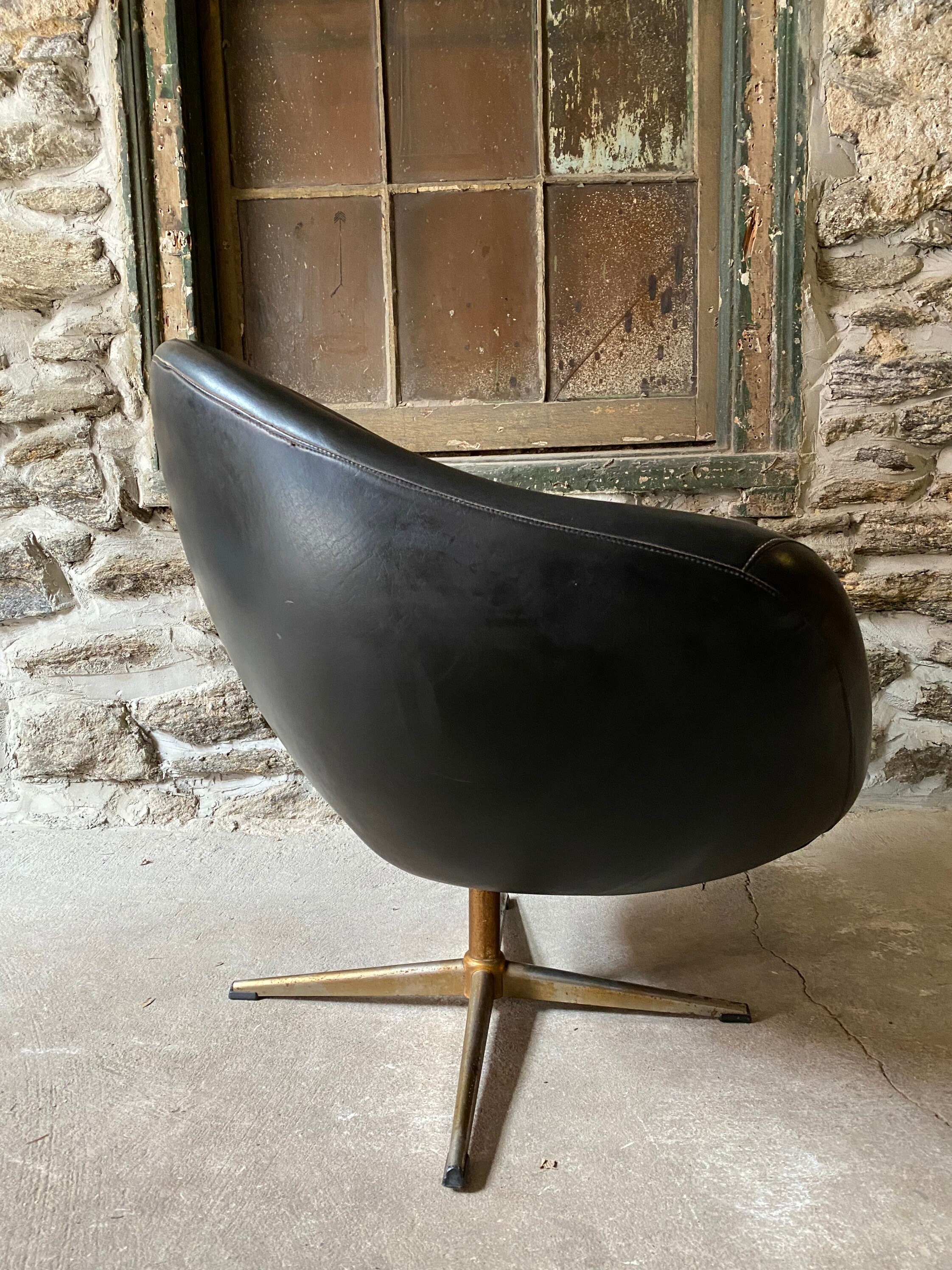 Mid Century Lounge Chair Danish Modern Swivel Chair Overman Lounge Chair Etsy