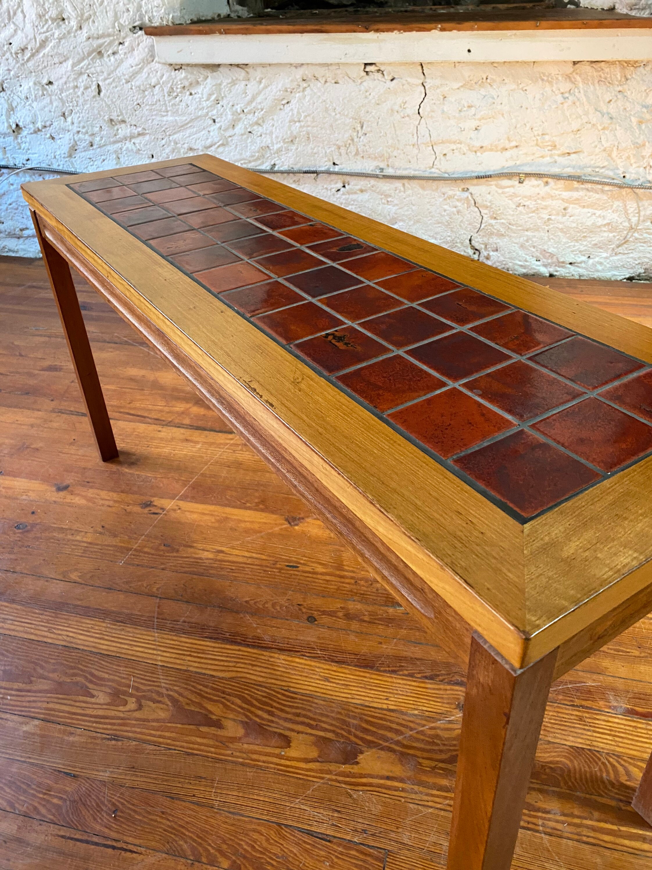 Mid century console table Danish modern tile top sofa table Etsy