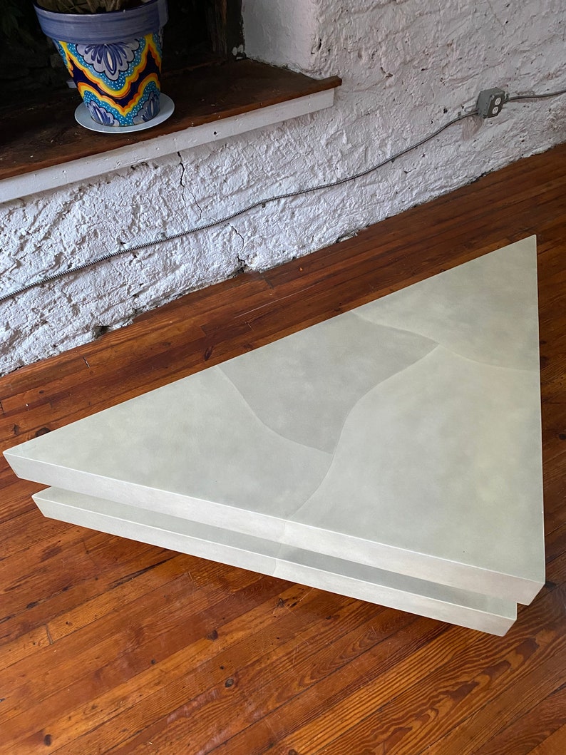 Mid century coffee table modern coffee table mid century faux stone occasional table image 4