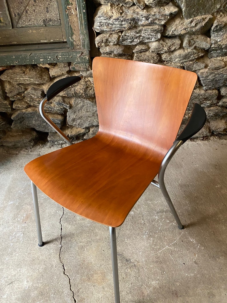 Mid century modern arm chair Fritz Hansen Arne Jacobsen Knoll studio arm chair mid century accent chair image 2