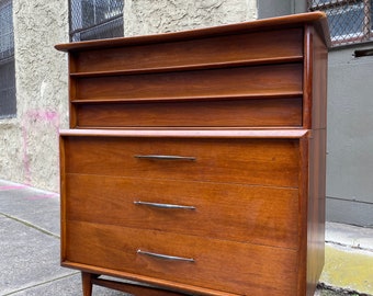 Mid century dresser Kent Coffey tall dresser mid century chest of drawers