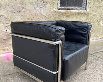Mid Century Modern Chrome Leather Lounge Chair – Danish Side Chair