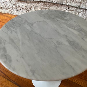 Mid century end table marble tulip side table Sarinen style end table a pair image 7