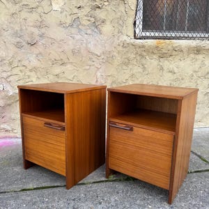 Mid century nightstand Danish modern end table mid century nightstands a pair
