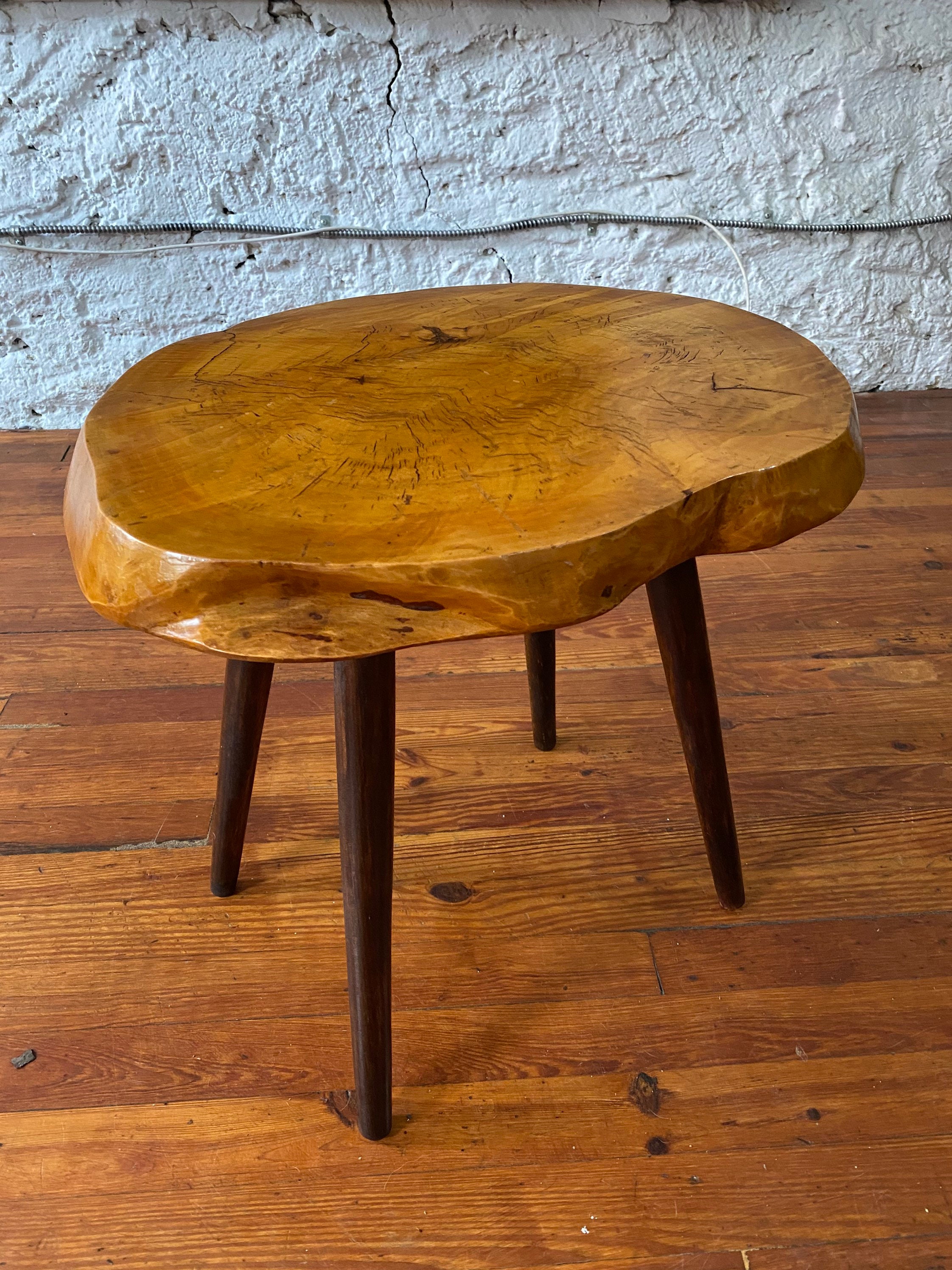 Mid century end table live edge side table Danish modern end Etsy