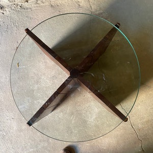 Mid century end table Danish modern side table glass top table image 2