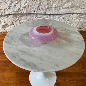 Mid century end table marble tulip side table Sarinen style end table a pair image 9
