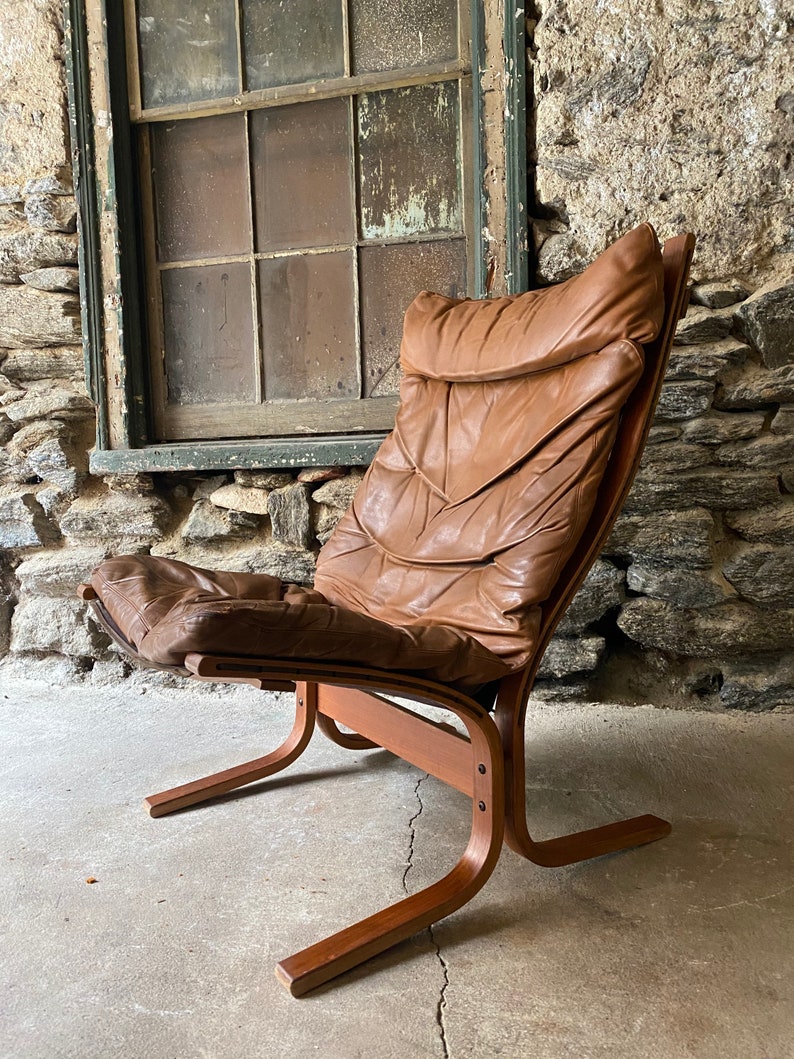 Mid century lounge chair Scandinavian modern sling chair Ingmar Relling for Westnofa siesta chair image 6