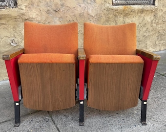 Mid Century Theatre Seat Tandem loveseat
