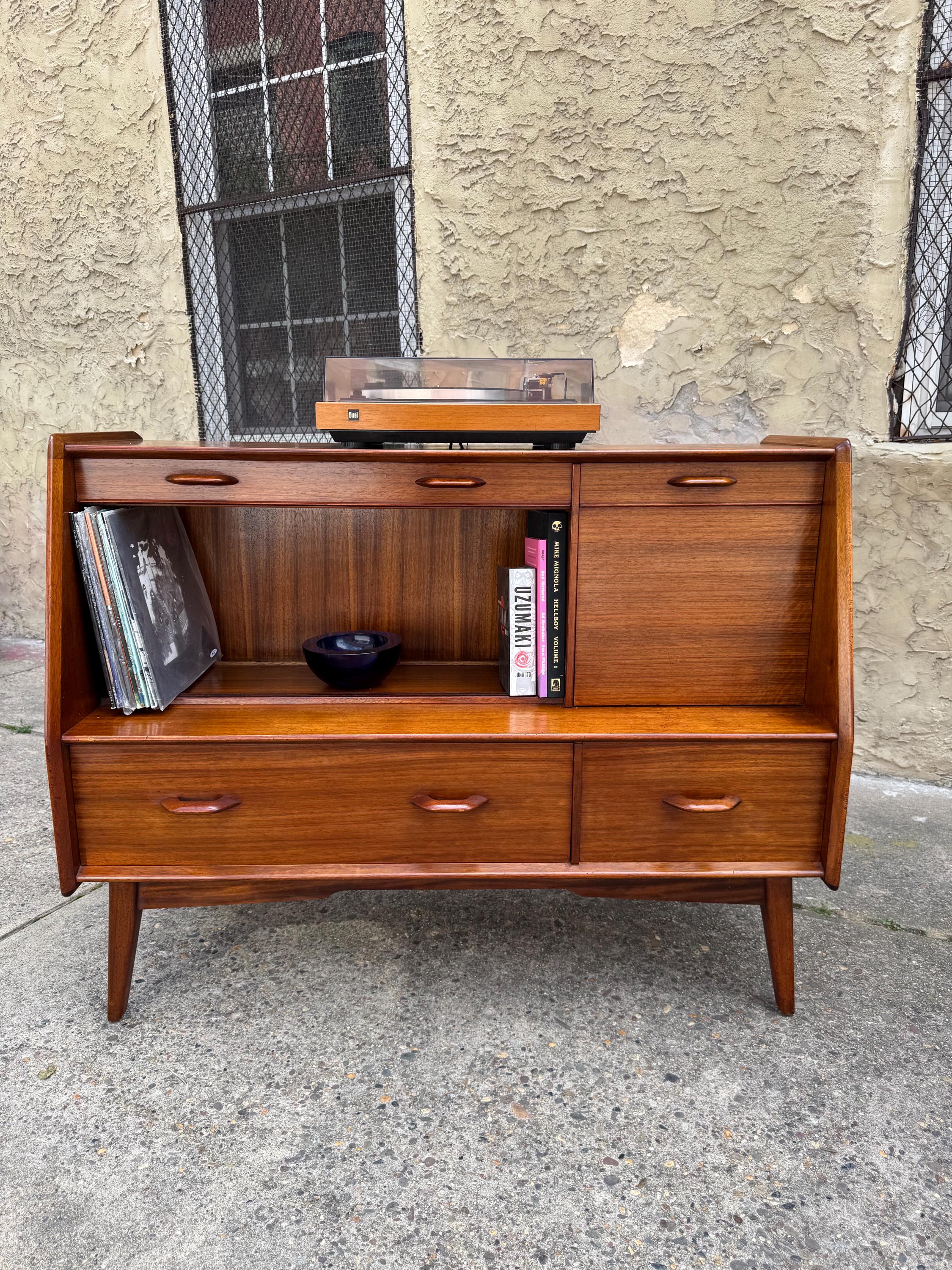 Mid century credenza Danish modern sideboard mid century tall cabinet G pan bar cabinet