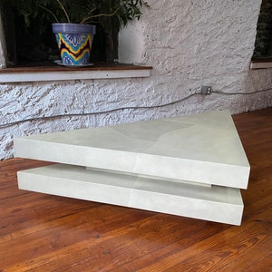 Mid century coffee table modern coffee table mid century faux stone occasional table image 3