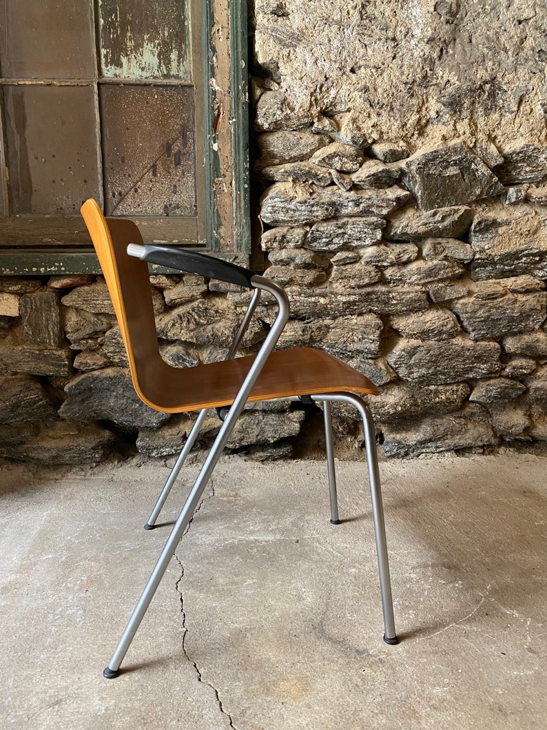 Mid century modern arm chair Fritz Hansen Arne Jacobsen Knoll studio arm chair mid century accent chair image 5