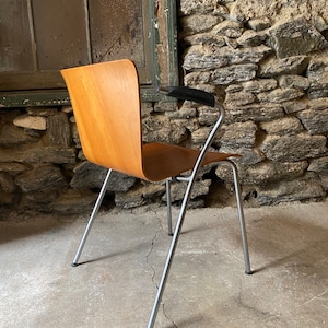 Mid century modern arm chair Fritz Hansen Arne Jacobsen Knoll studio arm chair mid century accent chair image 4