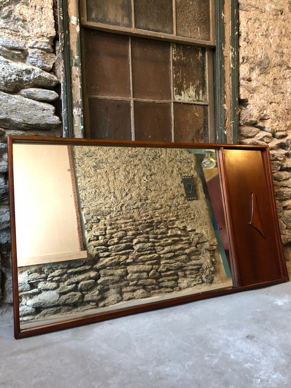 Mid Century Modern Mirror Danish Walnut