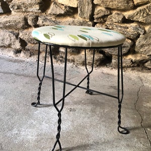 Mid century stool mid century vanity bench atomic vanity seat
