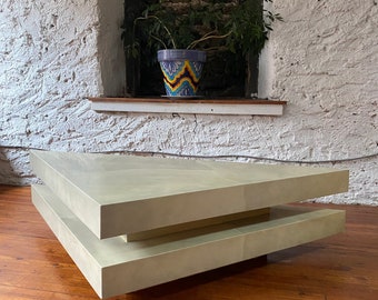 Mid-Century Modern Faux Stone Laminate Coffee Table